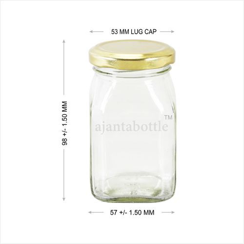500 gm square fancy jar set of 5pcs